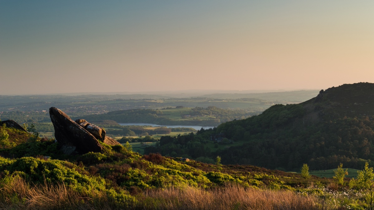 Sunset over Ramshaw Rocks and the Staffordshire Moorlands, near the Roaches