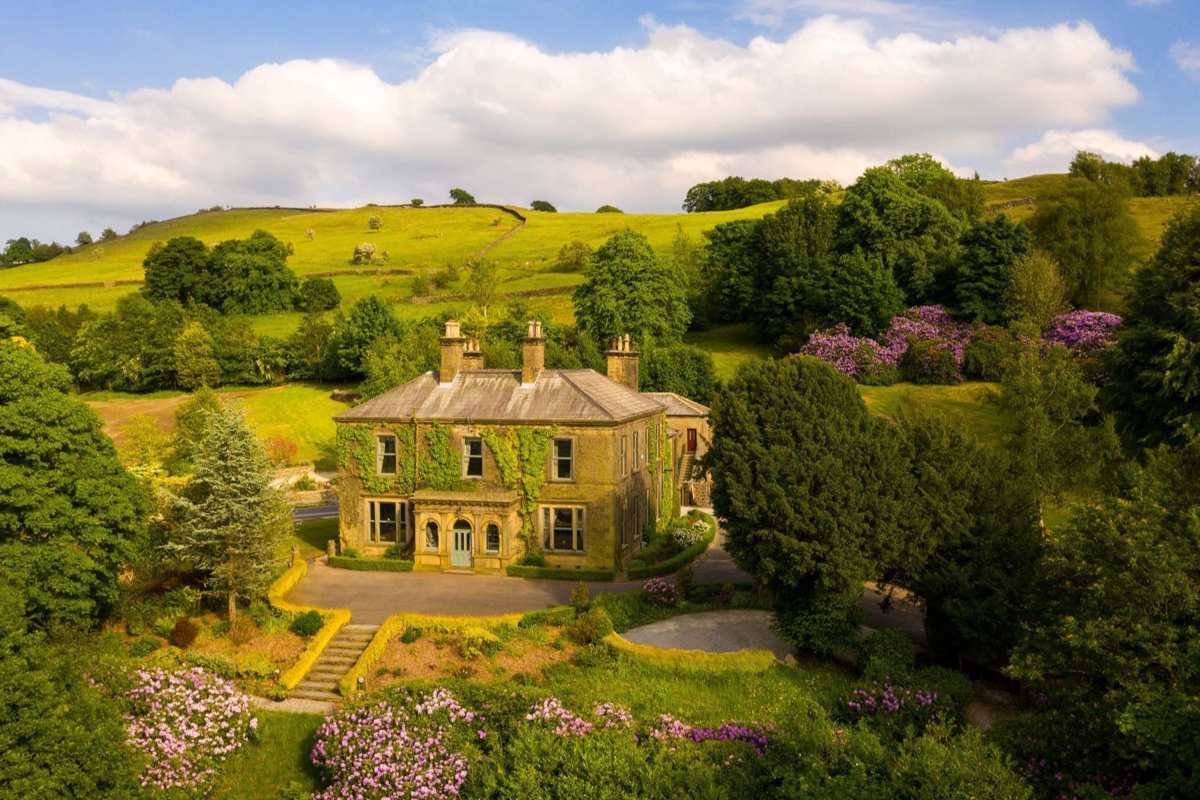 Moorlands Manor country house surrounded by trees and gardens